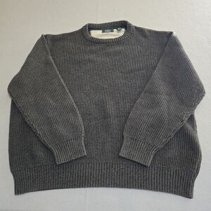 G. H. BASS & CO. Men's Crew Neck Gray Knit Sweater Long Sleeve Size XXL